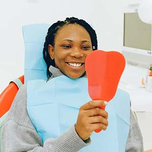 smiling dental customer